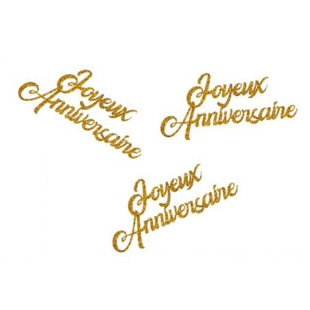 CONFETTIS A PAILLETTES OR JOYEUX ANNIVERSAIRE ENVIRON 30