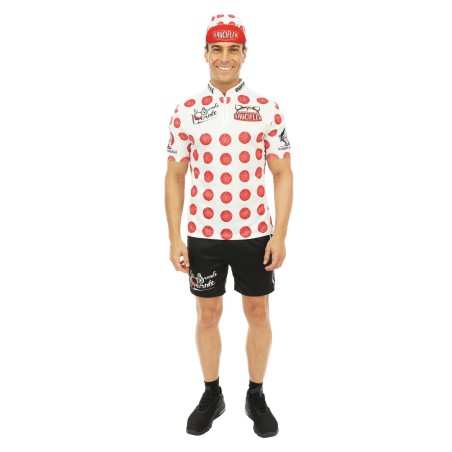 DEGUISEMENT COSTUME SACIFLEX BLANC A POIS ROUGE VERT TAILLE L-XL