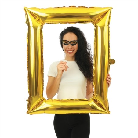 BALLON METALLIQUE POUR PHOTOBOOTH CADRE PHOTO OR 