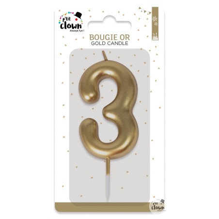 BOUGIE OR CHIFFRE 3