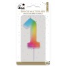 BOUGIE MULTICOLORE CHIFFRE 1