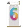 BOUGIE MULTICOLORE CHIFFRE 6