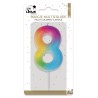 BOUGIE MULTICOLORE CHIFFRE 8