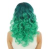 PERRUQUE CHEVEUX LONGS BOUCLES VERT DEGRADE  SANS FRANGE