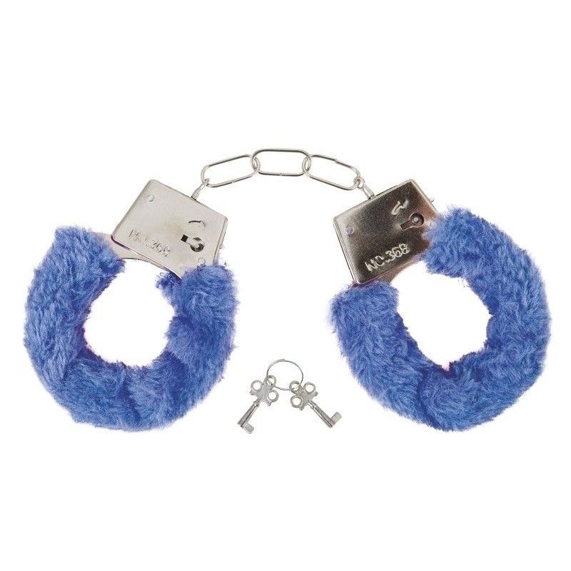 MENOTTES AVEC FOURRURE BLEUE MENOTTES AVEC FOURRURE BLEUE