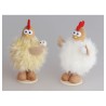 1 POULE HUMORISTIQUE FOURRURE PM  8CM X 6CM X 14CM