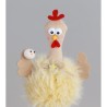 1 POULE HUMORISTIQUE FOURRURE GM ENV 11CM X 7CM X 21CM