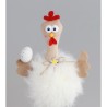 1 POULE HUMORISTIQUE FOURRURE GM ENV 11CM X 7CM X 21CM