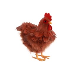 POULE ROUSSE PLUMES PM 20CM X 12CM X 20CM