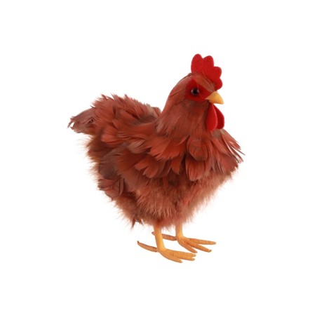 POULE ROUSSE PLUMES PM 20CM X 12CM X 20CM