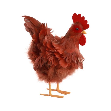 POULE ROUSSE PLUMES 27CM X 17CM X 33CM