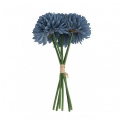 BOUQUET 6 DAHLIAS 26 CM BLEU DENIM