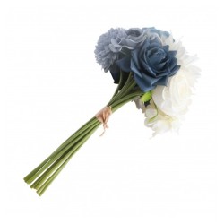 BOUQUET CELESTE DIA 20CM X 32CM  FLEURS BLEUES ET BLANCHES