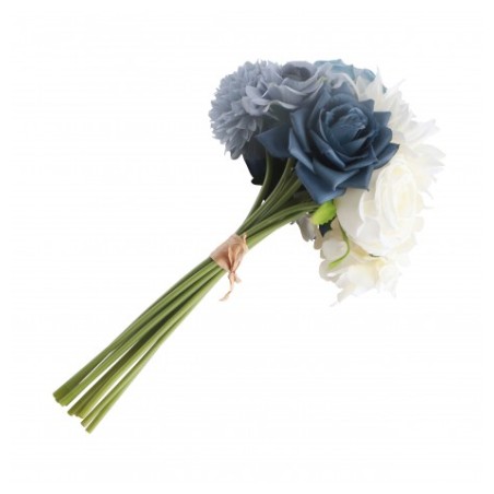 BOUQUET CELESTE DIA 20CM X 32CM  FLEURS BLEUES ET BLANCHES