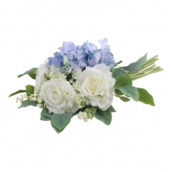 BOUQUET HORTENSIA DIA 30CM X 40CM FLEURS BLEUES ET BLANCHES