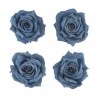 4 TETES DE ROSE BLEU DENIM DIA 9.5CM X 5.5CM