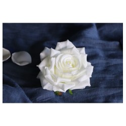 4 TETES DE ROSE IVOIRE DIA 9.5CM X 5.5CM