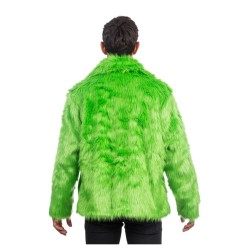 DEGUISEMENT MANTEAU FAUSSE FOURRURE VERT TAILLE M