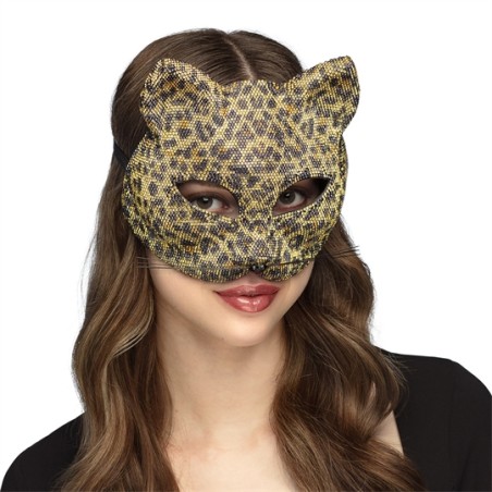 LOUP OU DEMI MASQUE LEOPARD A STRASS