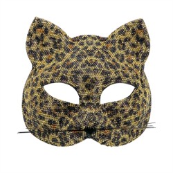 LOUP OU DEMI MASQUE LEOPARD A STRASS