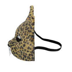 LOUP OU DEMI MASQUE LEOPARD A STRASS