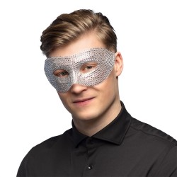 LOUP OU DEMI-MASQUE STRASS ARGENT DIAMOND