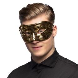 LOUP OU DEMI-MASQUE FACETTE DISCO OR