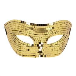 LOUP OU DEMI-MASQUE FACETTE DISCO OR