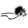 LOUP OU DEMI-MASQUE VENISE NOIR ET ARGENT PLUME NOIRE SUR LE COTE