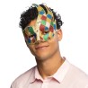 LOUP OU DEMI MASQUE ARLEQUIN ASYMETRIQUE MULTICOLORE