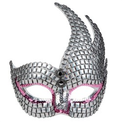 LOUP OU DEMI-MASQUE VENITIEN ARGENT ASSYMETRIQUE