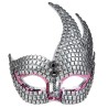 LOUP OU DEMI-MASQUE VENITIEN ARGENT ASSYMETRIQUE