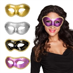 DEMI MASQUE OU  LOUP GARIELLA OR ARGENT NOIR OU ROSE