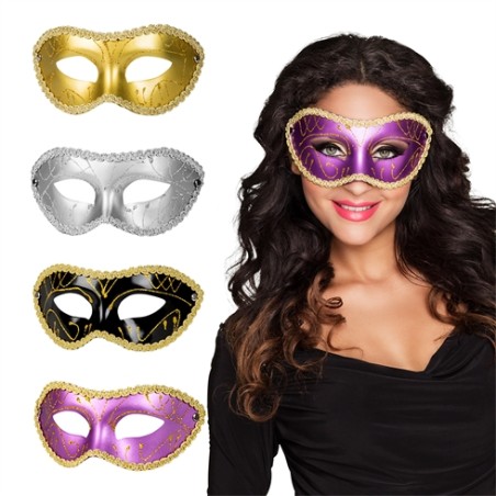 DEMI MASQUE OU  LOUP GARIELLA OR ARGENT NOIR OU ROSE