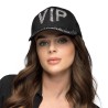 CASQUETTE NOIRE SEQUIN ARGENT VIP
