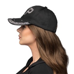 CASQUETTE NOIRE SEQUIN ARGENT VIP
