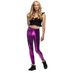 LEGGING STRECH VIOLET METALLIQUE TAILLE L-XL