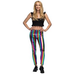 LEGGING STRECH RAINBOW MULTICOLORE METALLIQUE TAILLE M