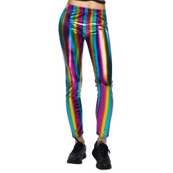 LEGGING STRECH RAINBOW MULTICOLORE METALLIQUE TAILLE L-XL