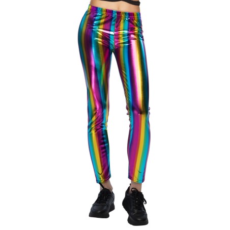 LEGGING STRECH RAINBOW MULTICOLORE METALLIQUE TAILLE L-XL