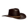 CHAPEAU WESTERN COW BOY NOIR SIMILI CUIR OUTBACK