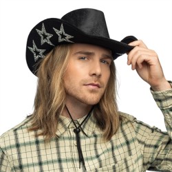 CHAPEAU WESTERN COW BOY ETOILES ARGENT STARLIGHT