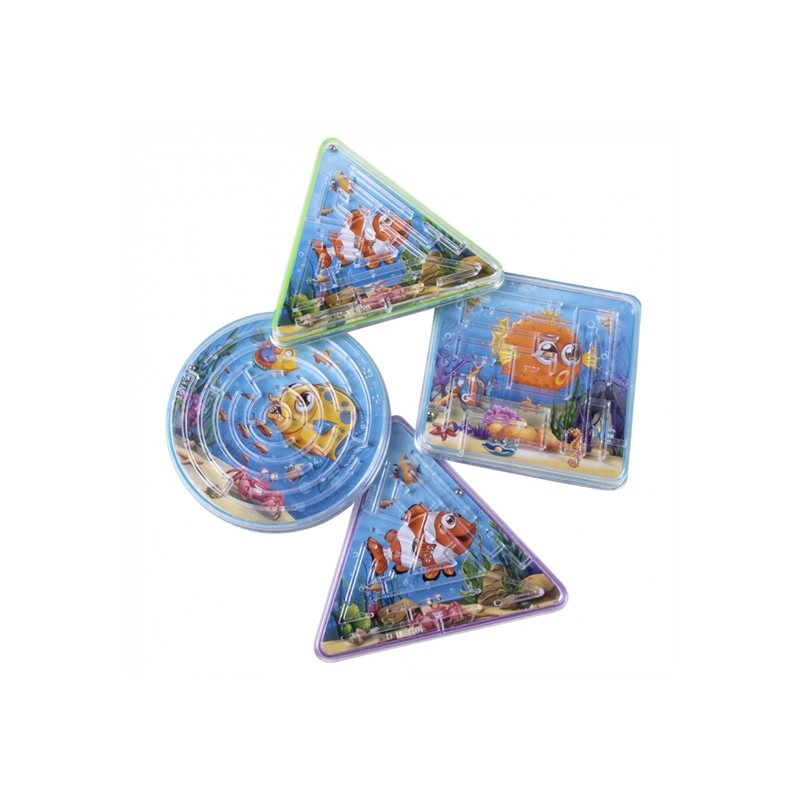 4 JEUX DE LABYRINTHE POISSON 4 DESIGNS 6.5 X 6.5 CM 4 JEUX DE LABYRINTHE POISSON 4 DESIGNS 6.5 X 6.5 CM