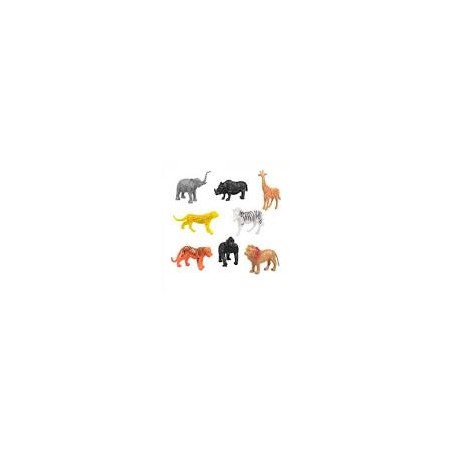 8 ANIMAUX SAUVAGES 4.5 X 1.5 CM 