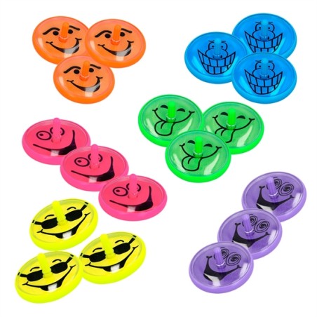 18 TOUPIES SOURIANTES 6 COULEURS 4 CM