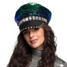 CASQUETTE SEQUIN NOIR AQUA SANDY CANDY