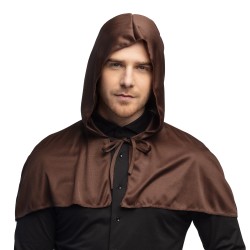 DEGUISEMENT CAPE COURTE MARRON 65 CM