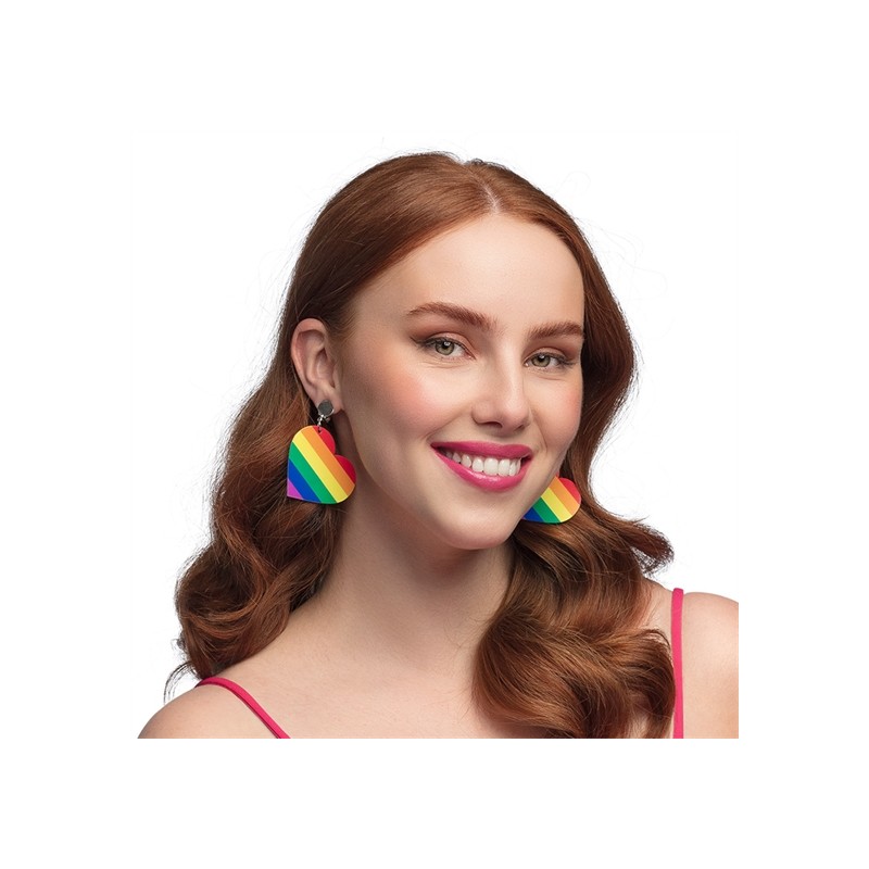 BOUCLES D'OREILLES COEUR ARC-EN-CIEL BOUCLES D'OREILLES COEUR ARC-EN-CIEL