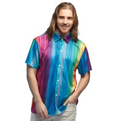 DEGUISEMENT CHEMISE RELAXED MULTICOLORE ARC EN CIEL TAILLE XL