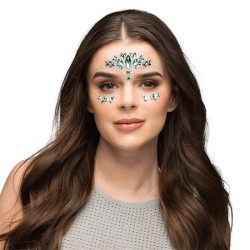 BIJOUX OU STRASS DE VISAGE EMILIA BLEU TURQUOISE